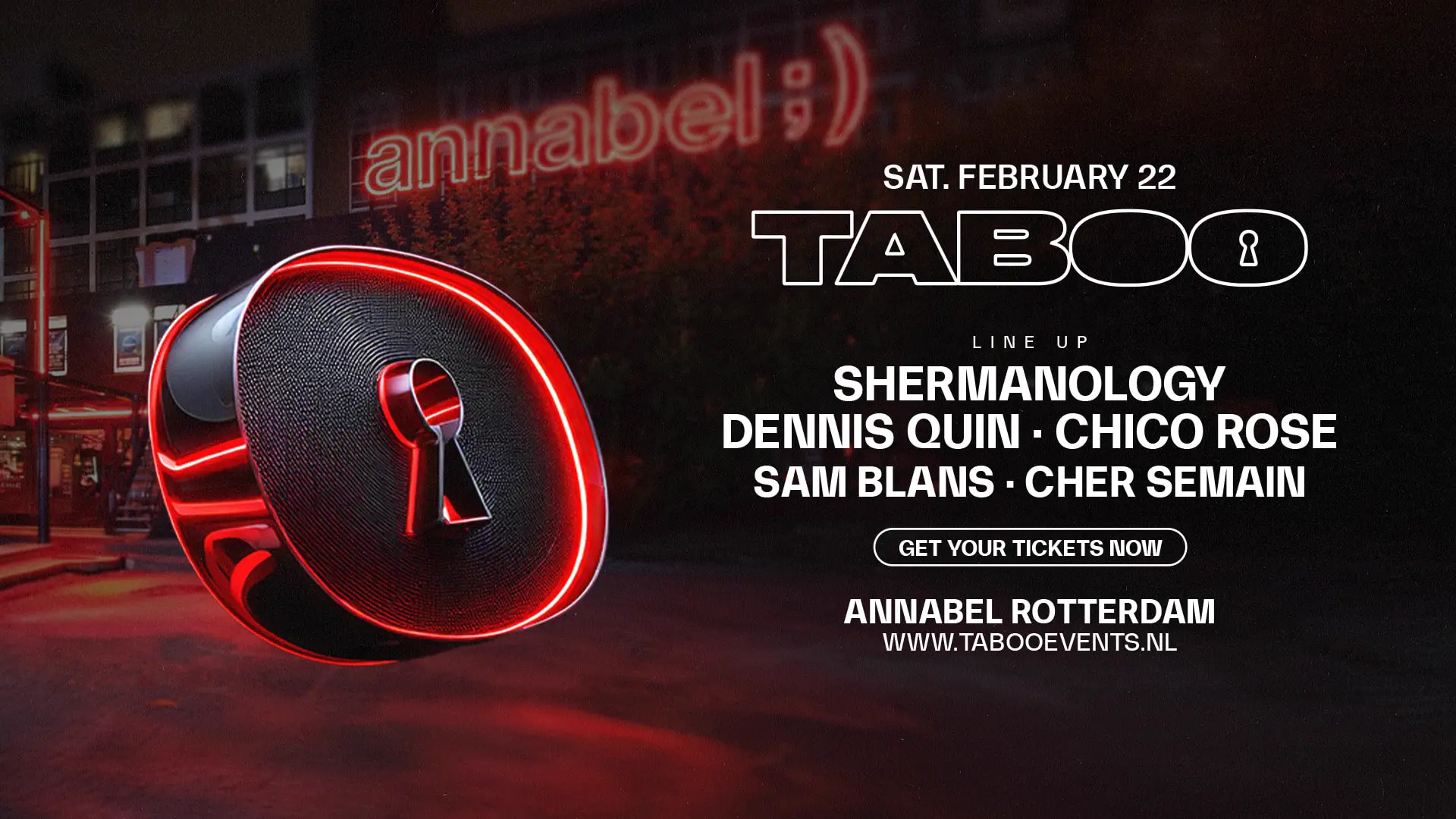 TABOO AT ANNABEL event poster