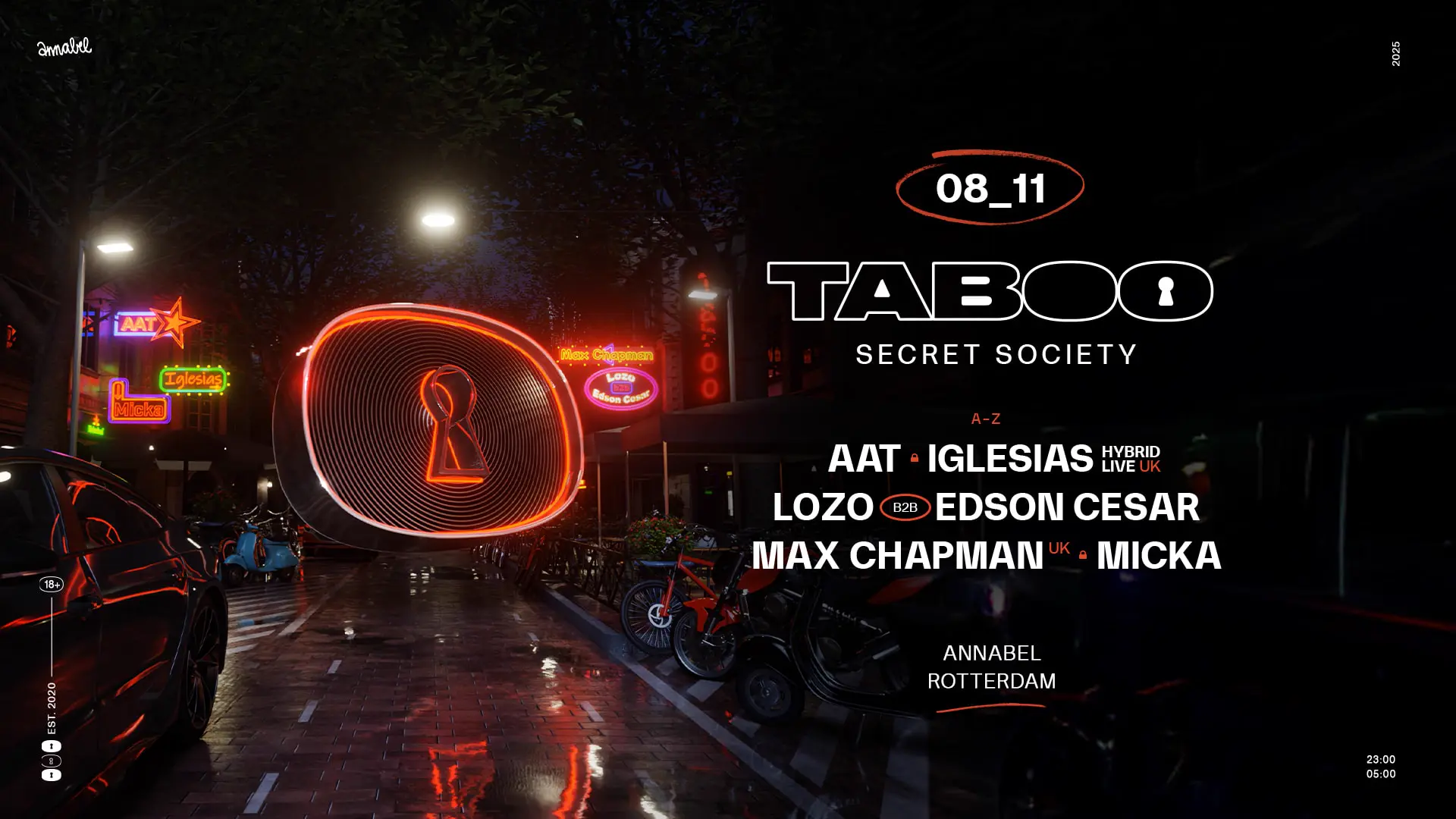 TABOO SECRET SOCIETY event poster