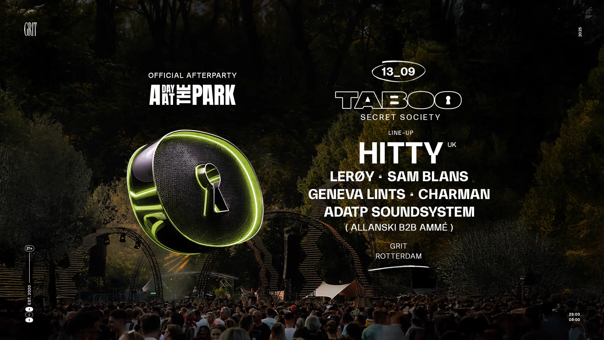 TABOO SECRET SOCIETY event poster