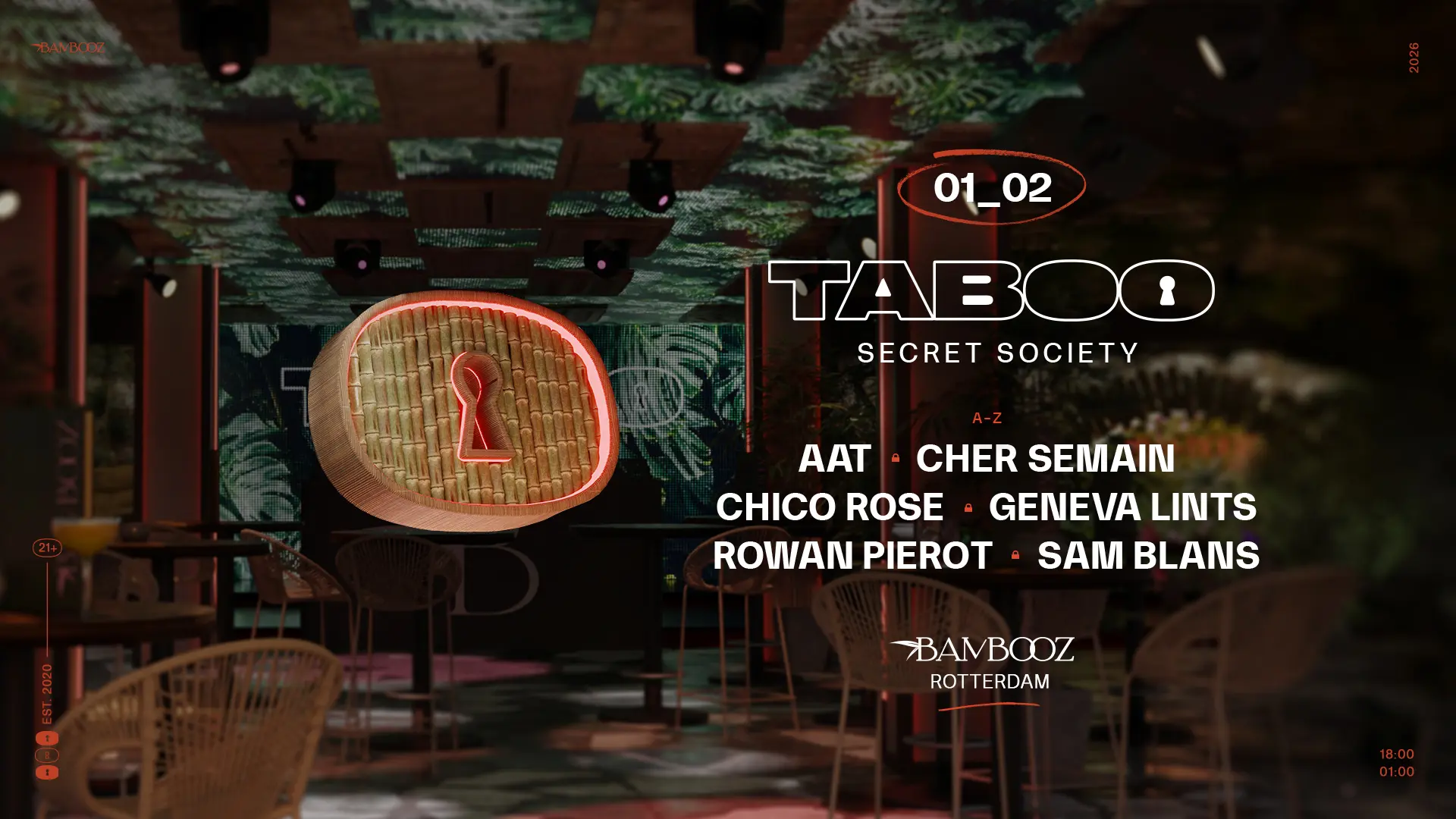 TABOO SECRET SOCIETY event poster
